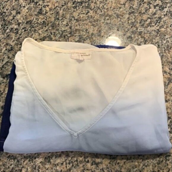 Beaches and BOHO Blue WHite Tie Dye Tie Waist Batwing Sleeve Cover Up 3X M-300 - Picture 4 of 5